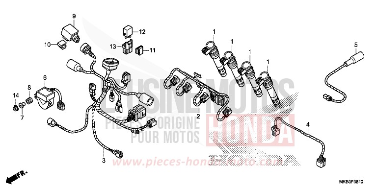 HILFSKABELBAUM (CBR1000RR/S) von CBR1000RR „Fireblade“ VIBRANT ORANGE (YR250X) von 2015